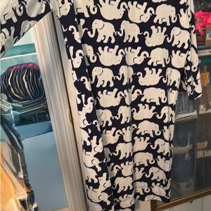 Lilly Pulitzer Navy and White Elephant Print Top